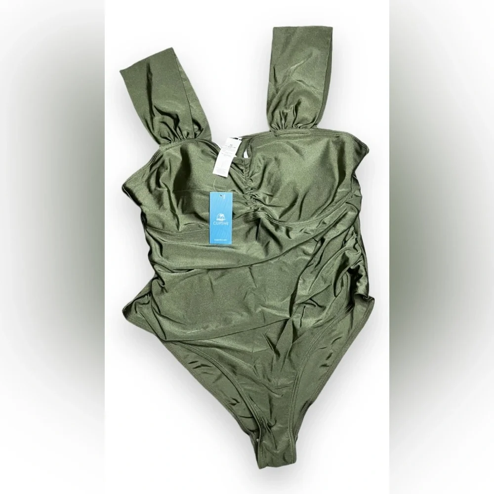 CUPSHE Stylish Green One-Piece Swimsuit